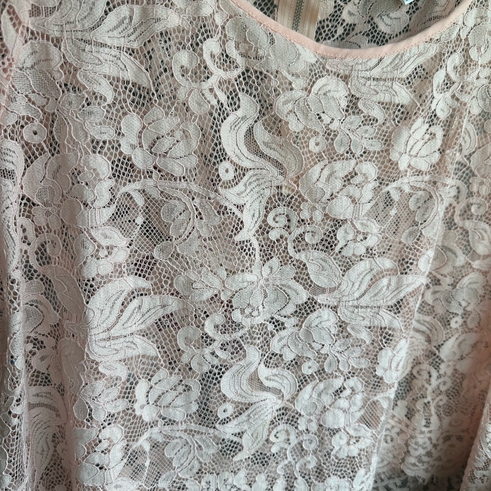 TORRID Charming Pink Blush Lace Blouse EUC - Picture 6 of 7